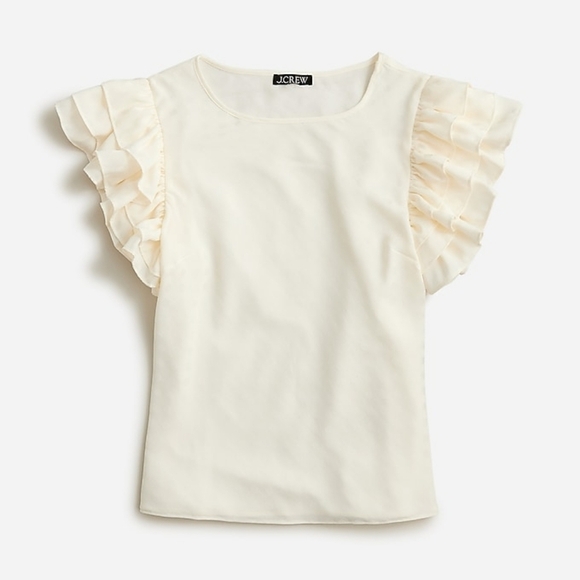 J. CREW Ruffle-sleeve top - Picture 1 of 6